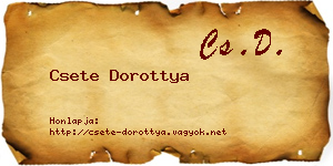 Csete Dorottya névjegykártya